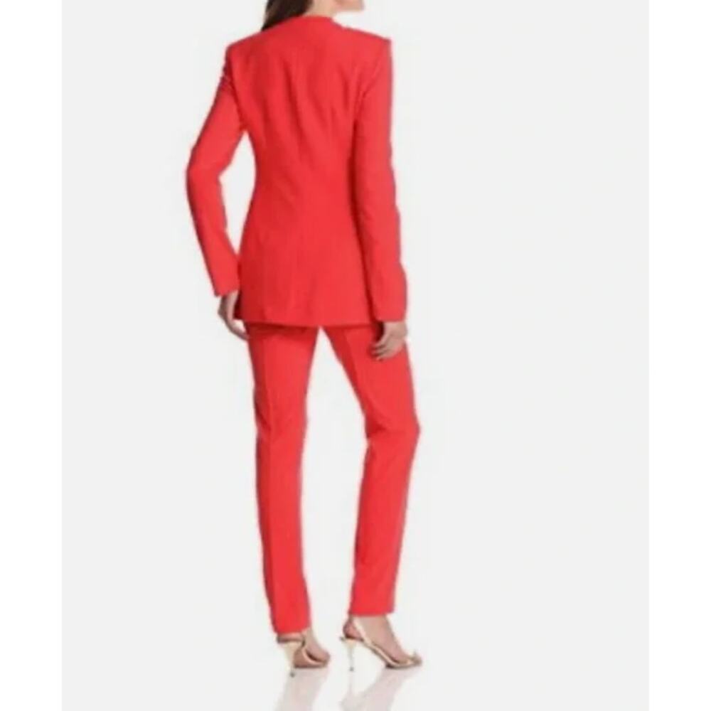 BCBGMAXAZRIA Andres Coral Red Collarless Plunge Blazer // XS - Picture 10 of 11